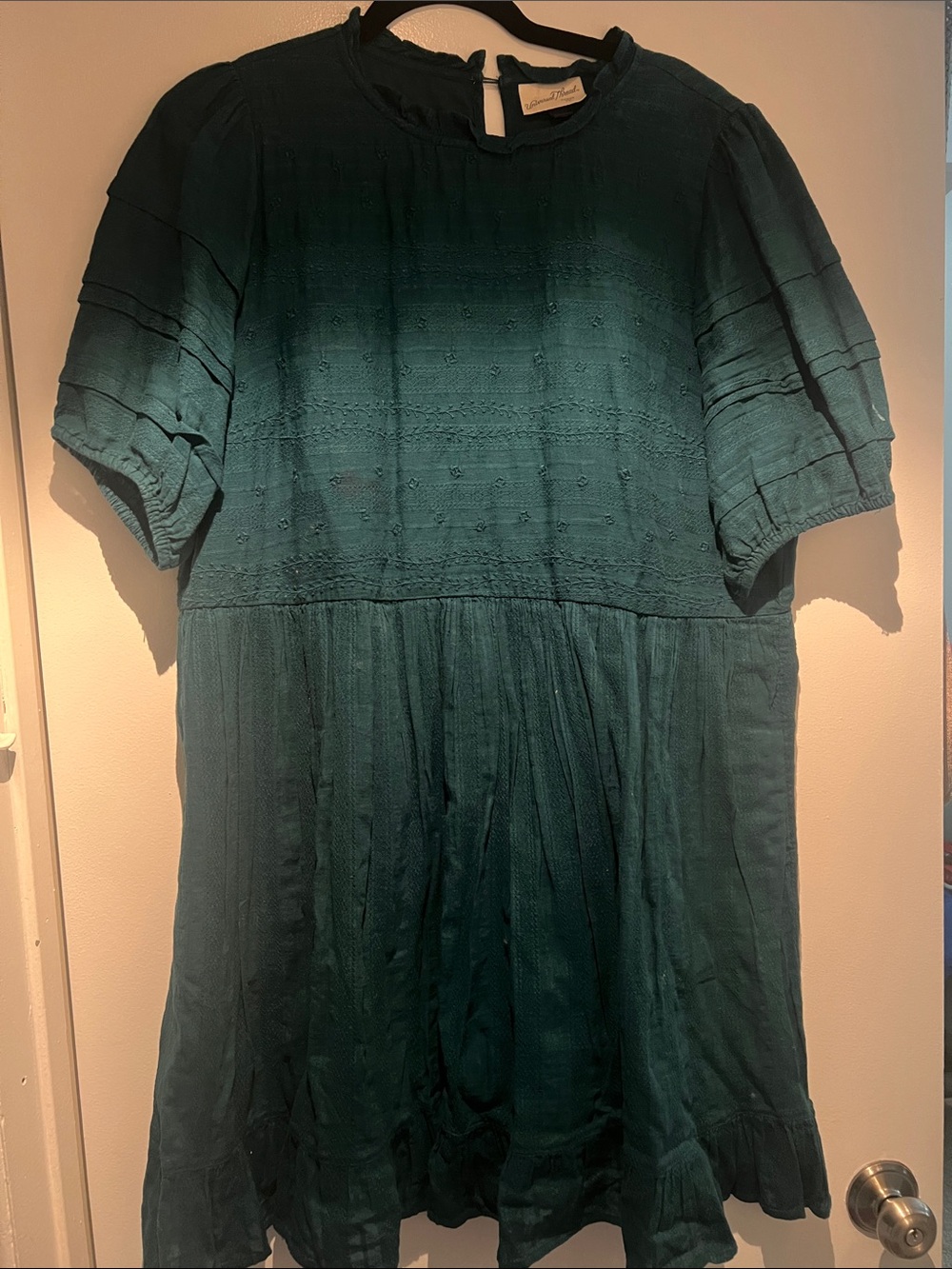 Universal Thread Deep Teal Textured Midi Dress